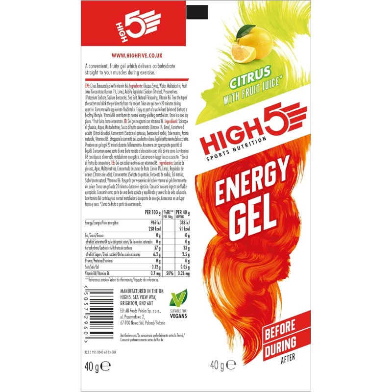 Гель енергетичний High5 Energy Gel 40 г цитрус