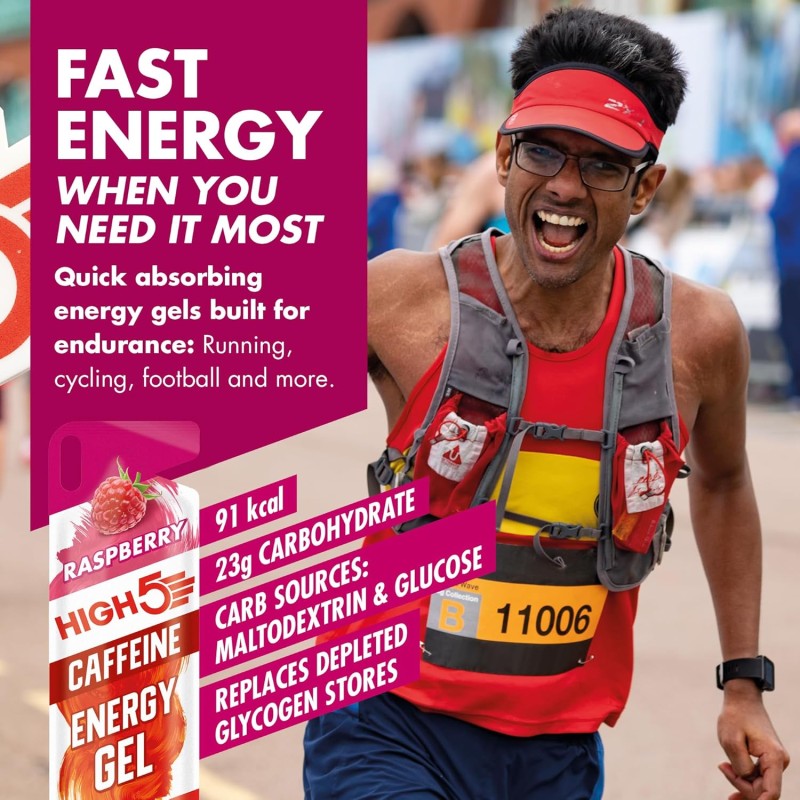 Гель енергетичний High5 Energy Gel 40 г малина з кофеїном