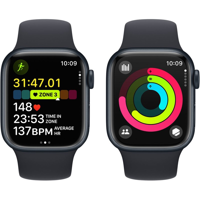 Смартгодинник Apple Watch Series 9 GPS 41mm Midnight Aluminium Case with Midnight Sport Band – M/L