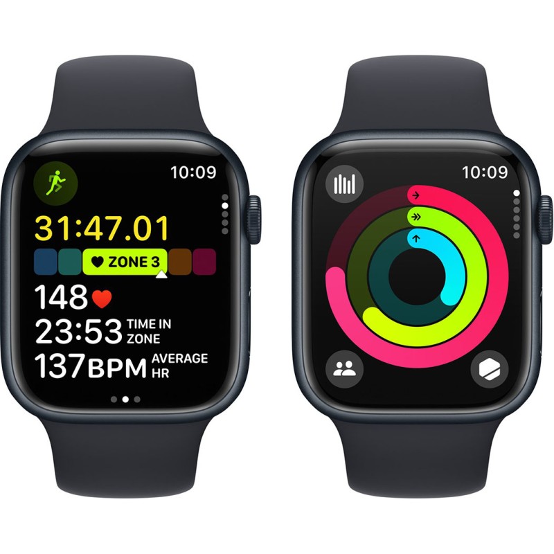 Смартгодинник Apple Watch Series 9 GPS 45mm Midnight Aluminium Case with Midnight Sport Band – S/M