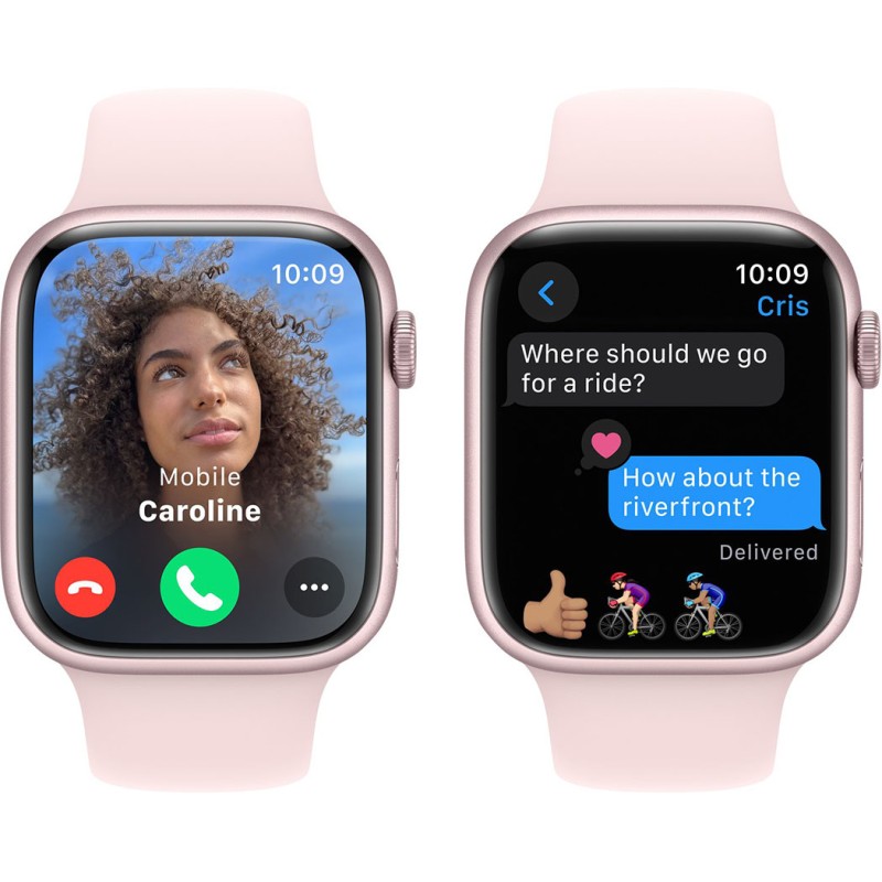 Смартгодинник Apple Watch Series 9 GPS 45mm Pink Aluminium Case with Light Pink Sport Band – M/L