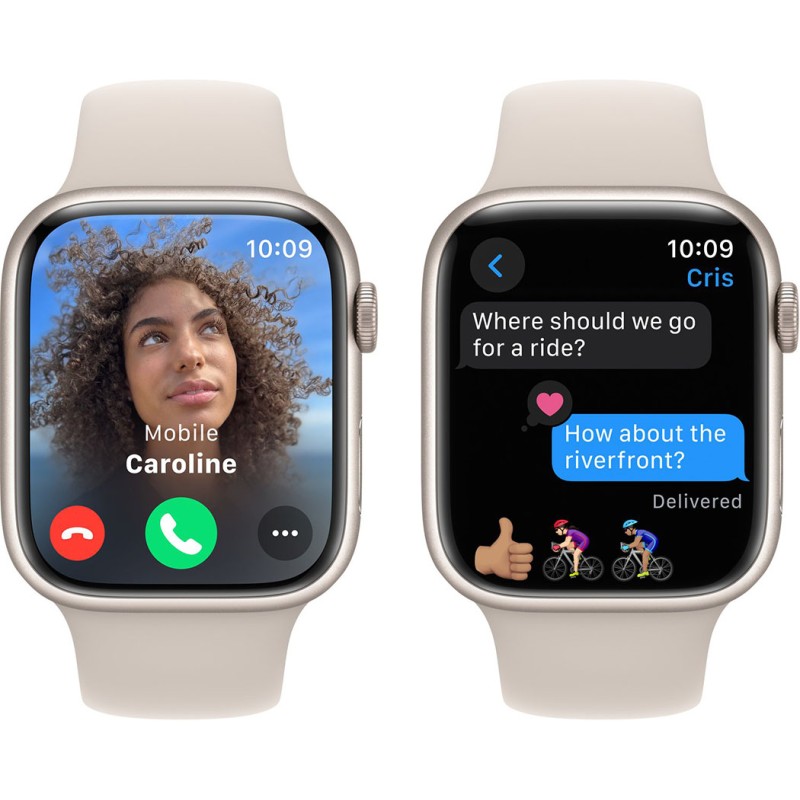 Смартгодинник Apple Watch Series 9 GPS 45mm Starlight Aluminium Case with Starlight Sport Band – S/M